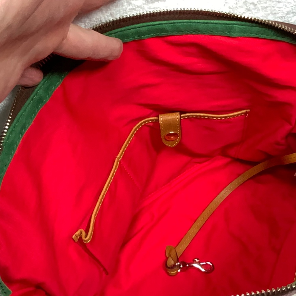 Dooney & Bourke Cream and Tan Domed Leather Satchel - Picture 6 of 16